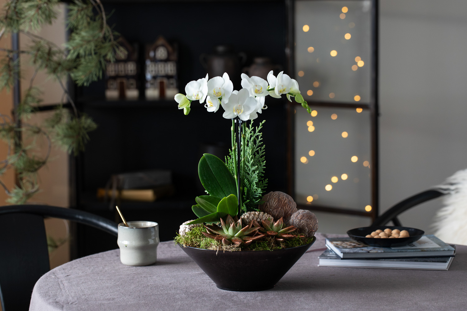 Julebruppe med orkide